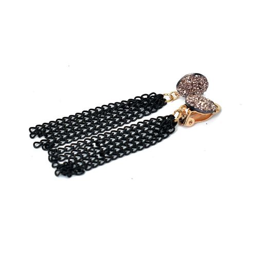 Bing Tu-Boucles D'oreilles Vintage Sans Trou Pour Femme, Bijoux Ronds En Résine Lomzy, Réinitialisation Noir, Sans Piercing, Manchette D'oreille