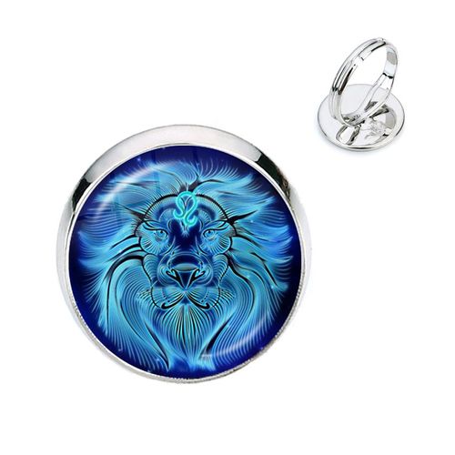 Bague Constellation 12 Signes Du Zodiaque, Cabochon En Verre, Dôme Réglable, Bijoux Pour Hommes Et Femmes, Cadeau D'anniversaire