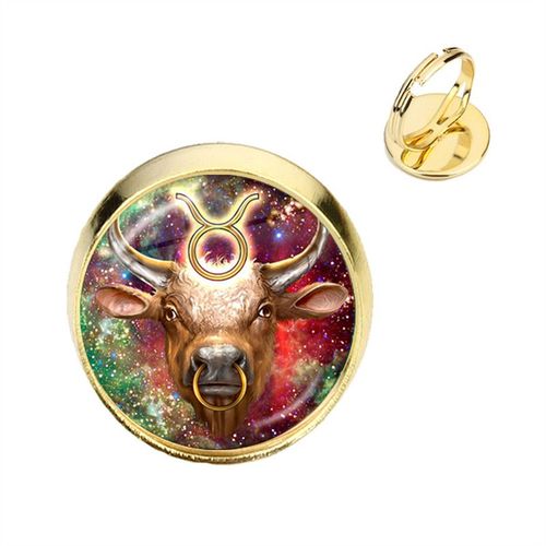 Bague 12 Constellations Ésotérique Faite À La Main, Cabochon En Verre, Signes Du Zodiaque, Bijoux Pour Homme Et Femme, Cadeau D'anniversaire