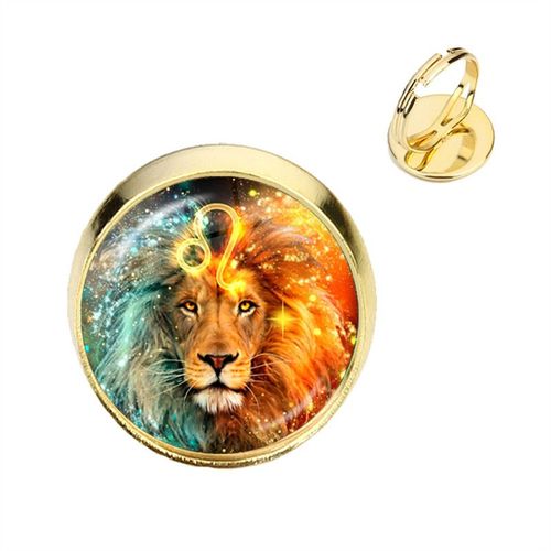Bague 12 Constellations Ésotérique Faite À La Main, Cabochon En Verre, Signes Du Zodiaque, Bijoux Pour Homme Et Femme, Cadeau D'anniversaire