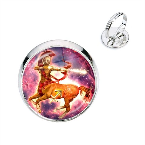 Bague 12 Constellations Ésotérique Faite À La Main, Cabochon En Verre, Signes Du Zodiaque, Bijoux Pour Homme Et Femme, Cadeau D'anniversaire