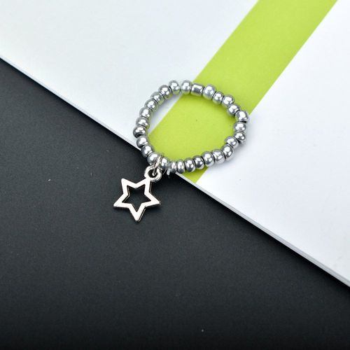 Bagues Réglables En Argent Pour Femmes, Perle De Résine, Géométrique, Ronde, Coeur, Élastique, Bijoux Simples
