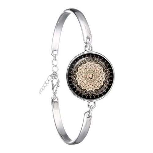 Bracelet En Chaîne Avec Cabochon En Verre, 18mm, Pour Hommes Et Femmes, Arabe, Musulman, Islamique, Cadeau Du Ramadan