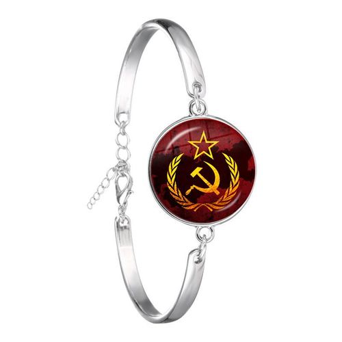 Bracelet Classique Avec Chaîne En Acier Inoxydable, Bijou Avec Pendentif En Forme D'étoile Rouge, Marteau, Faucille, Emblème Du Communion, Cadeau Cccp