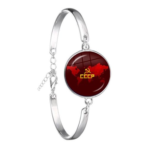 Bracelet Classique Avec Chaîne En Acier Inoxydable, Bijou Avec Pendentif En Forme D'étoile Rouge, Marteau, Faucille, Emblème Du Communion, Cadeau Cccp