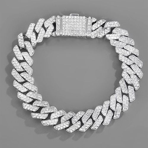 Bracelet De Tennis En Cristal Glacé Pour Femme Et Homme, Bijoux Fantaisie, Biscuits Rose Scintillant, Hip Hop, 13mm