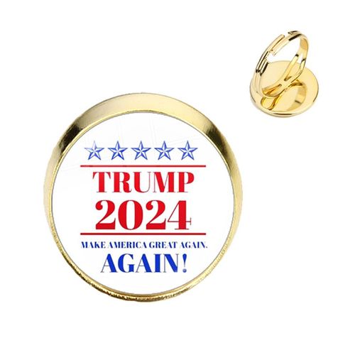 Bagues Avec Cabochon En Verre Plaqué Or Pour Femmes Et Hommes, Bague De Collection Américaine, Cadeau De Soutien, 2024