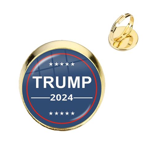 Bagues Avec Cabochon En Verre Plaqué Or Pour Femmes Et Hommes, Bague De Collection Américaine, Cadeau De Soutien, 2024
