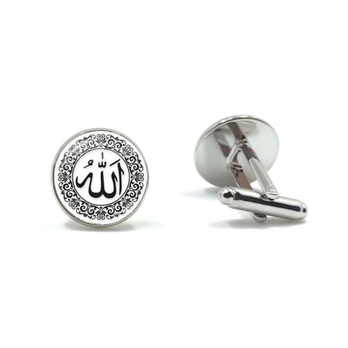 Boutons De Manchette Cabochon En Verre, Cadeau Pour Femmes Et Filles, Accessoires Arabes, Musulmans, Allah