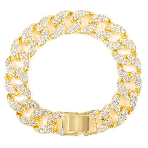 Montre De Luxe En Or 18k Pour Hommes, Montre-Bracelet En Acier Glacé, Quartz, Strass, Style Hip Hop