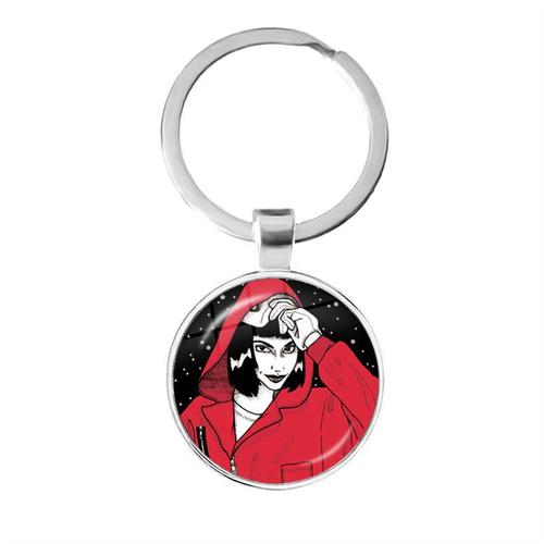 Porte-Clés Cabochon En Verre De 25mm, Série De Dessin Animé, Motif Amusant, Bijoux Pour Cadeau, Vente En Gros