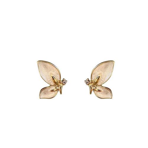 Boucles D'oreilles À La Mode Coréenne Simple Petit Papillon Super Fée Cristal Filet Tempérament Rouge Boucles D'oreilles Pour Femmes À Vendre