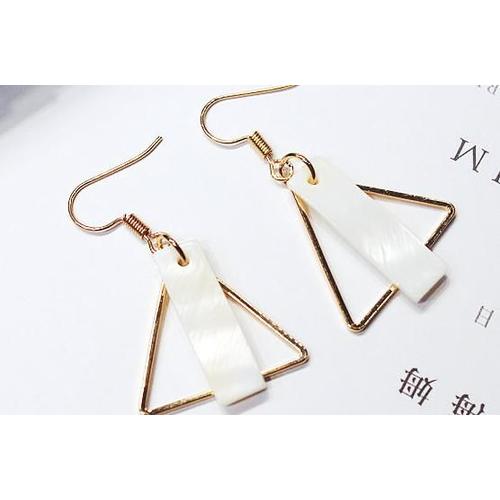 Boucles D'oreilles En Coquillage Naturel Pour Femme, Bijoux En Forme De Triangle, Carré, Rectangulaire, Design Simple, Vente En Gros, Nouvelle Collection 2020