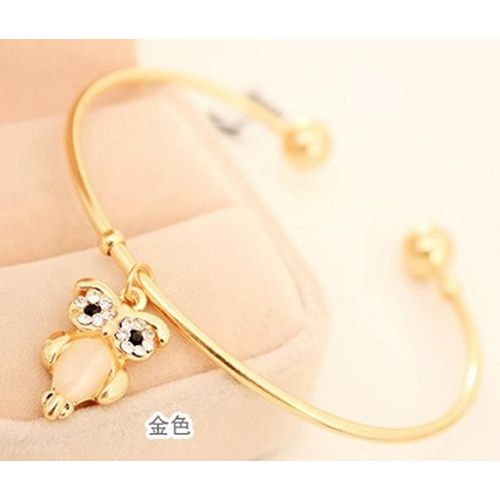 Bracelets Ouverts En Forme D'¿Il De Chat Pour Femmes, Bijoux Coréen Doux Opale De Mer, Strass Brillant Or, Manchette À Une Direction, Hibou Animal, Nouvelle Collection