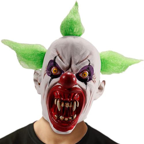 Masque De Joker D'horreur D'halloween, Cosplay Drôle, Grand Vert Antarctique Rouge Avec Les Cheveux, Casque En Latex De Clown, Accessoires De Costume De Ix