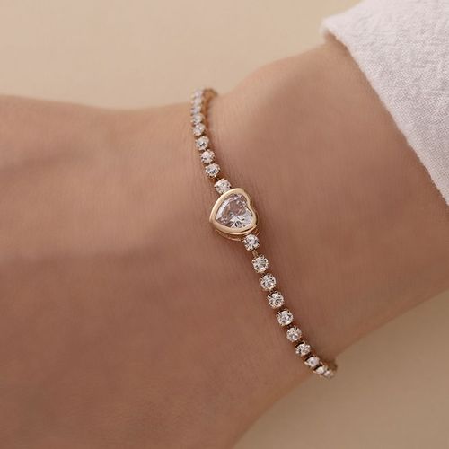 Bracelet En Cristal Simple Et Frais Pour Dames, Europe Et États-Unis, Savoir À La Mode, Amour, Petit, Chaud, Vente En Gros