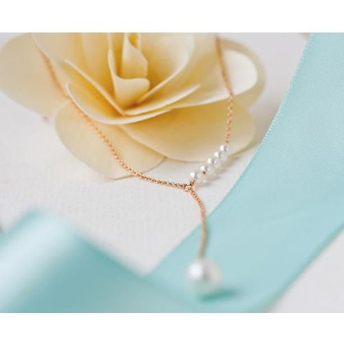 Collier Ajustable Et Pendentif En Or Rose, Imitation De Perles, À La Mode, 2020