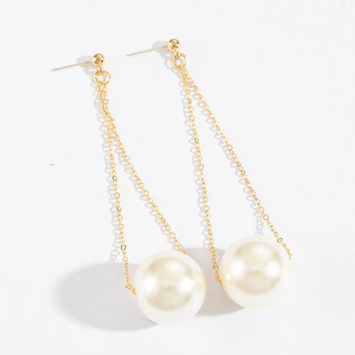 Boucles D'oreilles Pour Filles, Breloques, Longue Section Des Boucles D'oreilles, Chaîne En Or, Grande Perle, Simple, Super Féerique, Paragraphe Long