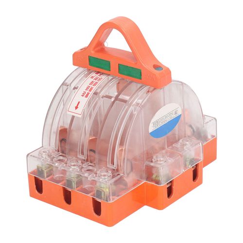 Interrupteur à couteau électrique, 3 pôles, 2 jets, Contact en laiton, couvercle Transparent, 220V, 380V, pour Circuit