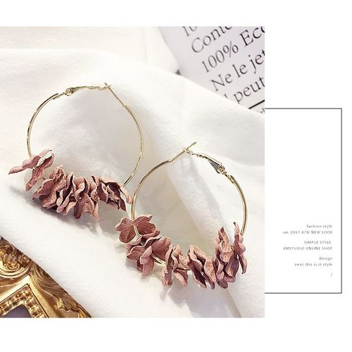 Boucles D'oreilles En Acrylique, Nouveaux Produits, Vente Chaude, Filet De Tir De Rue, Rouge, Tempérament Sauvage, Tissu, Fleurs, Boucles D'oreilles Pour Femmes