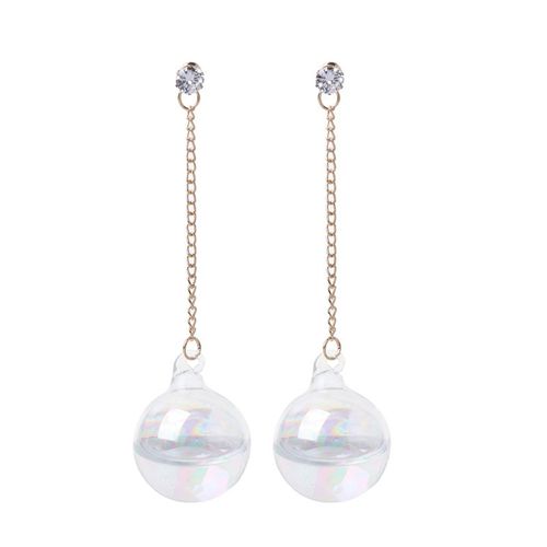 Bubble Ball Glass Water Inside Dangle Boucles D'oreilles Shiny Ab Dangle Boucle D'oreille Pour Les Femmes Dropship