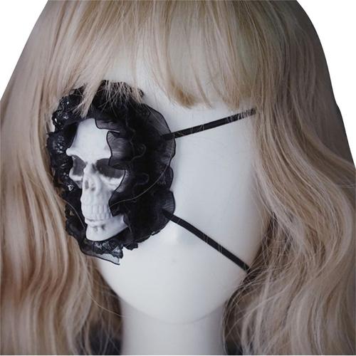 Masque Gothique Pour Les Yeux, Cosplay, Halloween, Punk, Tête De Mort, Patch, Garniture En Dentelle, Livraison Directe, 7.5