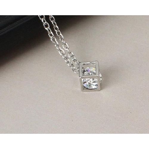 Collier Tridimensionnel Love Cube, Pendentif Flash En Cristal Cz, Plaqué Argent, Bijoux De Mariage, Vente En Gros, Nouvelle Mode