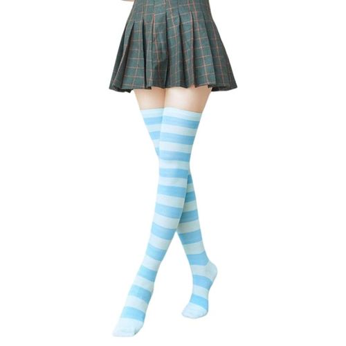 Bas Chauds Bonneterie Coloré Rayé Sur Genou Chaussettes Décontracté Long Bas Livraison Directe