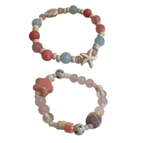 Mode Mignon Coloré Perle Bracelets Cristal Doux Céramique Perle Bracelet Y2k Bijoux Pour Femmes Dopamine Perle Livraison Directe
