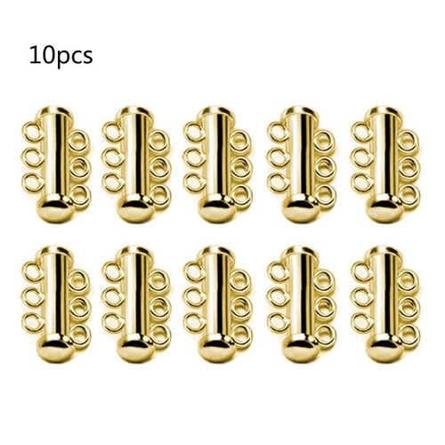 Lot De 10 Pièces De Bracelets Et Colliers À Fermeture Magnétique En Rhodium, Fermeture À Glissière Solide, Boucles À Crochets