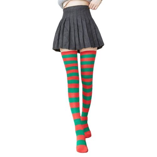 Bas Chauds Bonneterie Coloré Rayé Sur Genou Chaussettes Décontracté Long Bas Livraison Directe