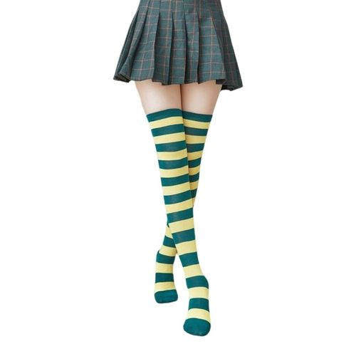 Bas Chauds Bonneterie Coloré Rayé Sur Genou Chaussettes Décontracté Long Bas Livraison Directe