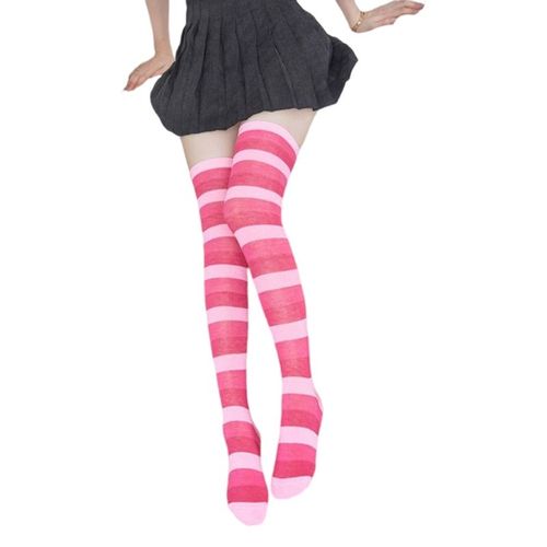 Bas Chauds Bonneterie Coloré Rayé Sur Genou Chaussettes Décontracté Long Bas Livraison Directe
