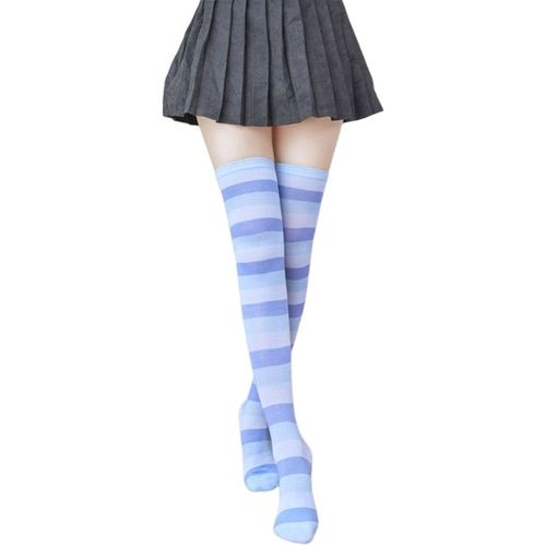 Bas Chauds Bonneterie Coloré Rayé Sur Genou Chaussettes Décontracté Long Bas Livraison Directe