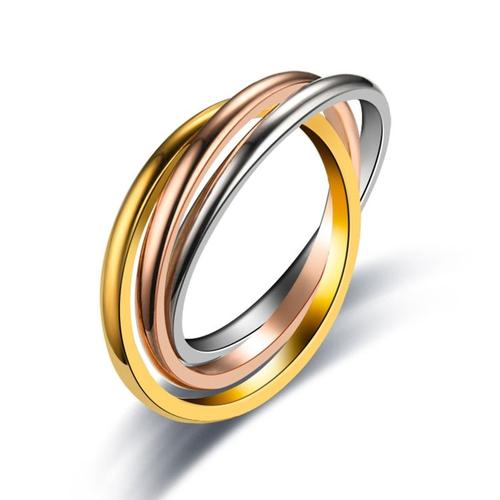 Triple Interlocking Rolling Thin Band Ring Criss Pour Cross Ring Elegant Wedding Dropship