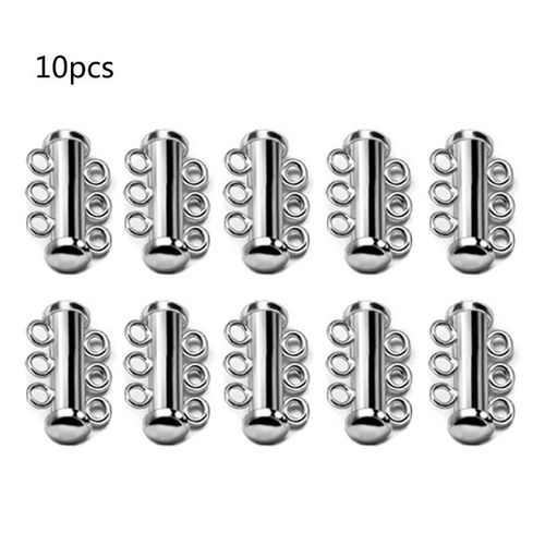 Lot De 10 Pièces De Bracelets Et Colliers À Fermeture Magnétique En Rhodium, Fermeture À Glissière Solide, Boucles À Crochets