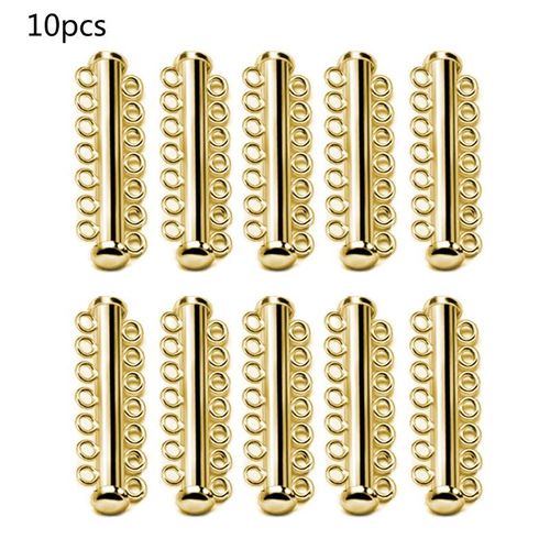 Lot De 10 Pièces De Bracelets Et Colliers À Fermeture Magnétique En Rhodium, Fermeture À Glissière Solide, Boucles À Crochets