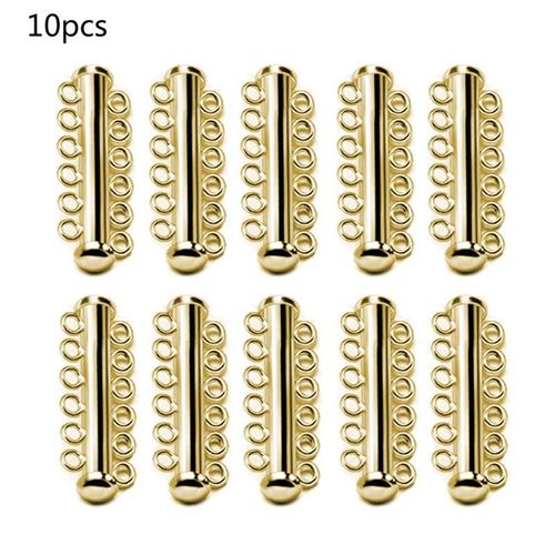 Lot De 10 Pièces De Bracelets Et Colliers À Fermeture Magnétique En Rhodium, Fermeture À Glissière Solide, Boucles À Crochets