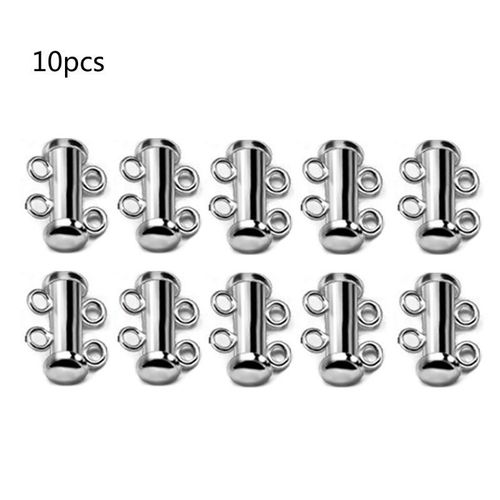 Lot De 10 Pièces De Bracelets Et Colliers À Fermeture Magnétique En Rhodium, Fermeture À Glissière Solide, Boucles À Crochets