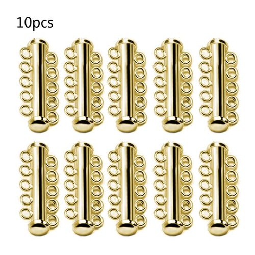 Lot De 10 Pièces De Bracelets Et Colliers À Fermeture Magnétique En Rhodium, Fermeture À Glissière Solide, Boucles À Crochets