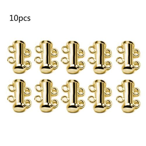 Lot De 10 Pièces De Bracelets Et Colliers À Fermeture Magnétique En Rhodium, Fermeture À Glissière Solide, Boucles À Crochets