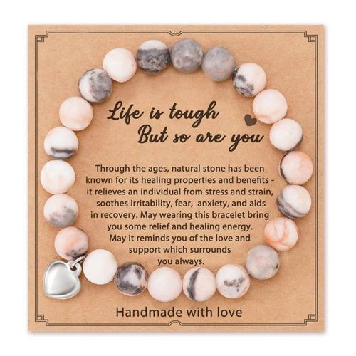 Zebra- Love-Bracelet Perlé Pour Femme Et Homme, Bracelets En Pierre Naturelle, Pierre D'agate, Perles Rondes, Filles Et Amis, 16% Livraison Directe