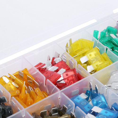 Kit de fusibles à lame, 330 pièces, petit, moyen, Mini taille 2A-40A, assortiment avec Clips jaunes pour voiture