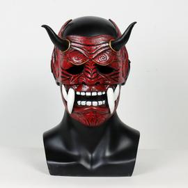 Masque en Latex de samouraï oncle Oni, accessoires de Cosplay d