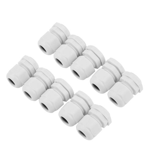 Connecteur de presse-étoupe en plastique et Nylon blanc, étanche IP68, 10 pièces/ensemble (PG11)