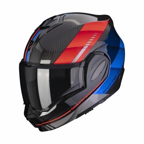 Casque Moto Intégral Scorpion Exo-Tech Evo Carbon Genus Ece 22-06 - Noir/Bleu/Rouge - Xs