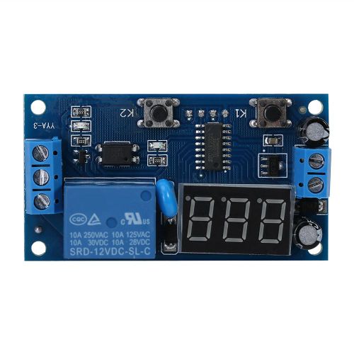 Minuterie de retard de Cycle DC 12V, Module de relais réglable, carte boucle infinie avec affichage LED