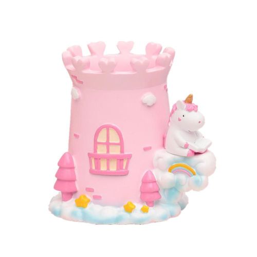 Porte-Stylo ChâTeau En RéSine, Organisateur De Crayons, Brosse, Ciseaux, Support De Rangement, DéCoration De Bureau