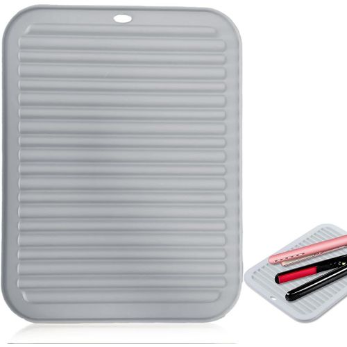 Grand Tapis En Silicone Résistant À La Chaleur 30,5 X 23 Cm Tapis Chauffant Professionnel Pour Fer À Boucler Fer À Lisser Outils De Coiffure Tapis Plat En Silicone Pour Sèche Cheveux