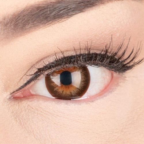 Lentilles De Couleur Marron Naturelles Colorées Très Haute Opacité Mila Brown+Étuis À Lentilles De Contact I 1 Paire(2 Pièces) I 90 Jours I Sans Correction I 0,00 Dioptries 